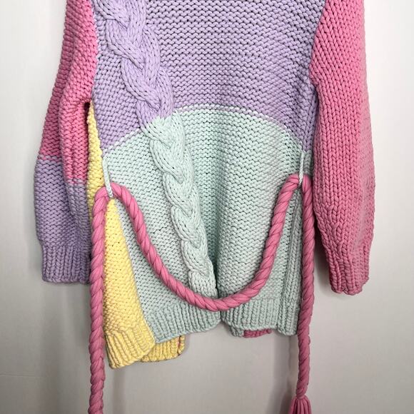 LoveShackFancy Horatio Oversized Cardigan Sweater Tassel Long Womens XS Rare - Picture 4 of 16